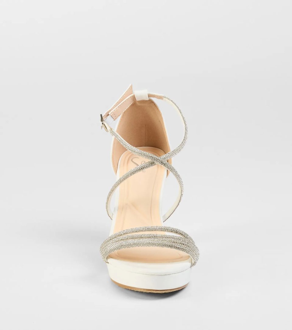 Night Shimmer Rhinestone Platform Block Heels