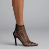 Up To No Good Rhinestone Fishnet Booties
