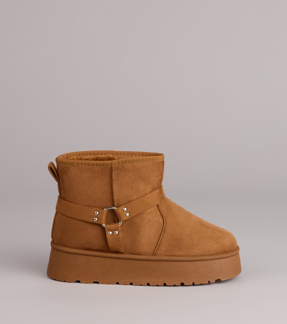 Snuggle Steps Faux Sherpa Platform Booties